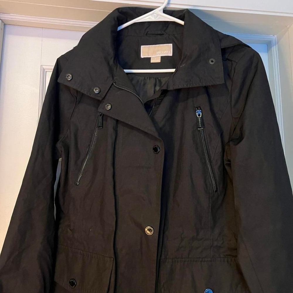 Michael Kors hooded anorak jacket with cinch waist